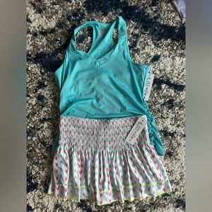 Lucky in love tennis top (L) and skirt (M) new with tags
